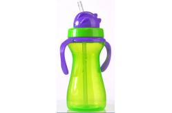 China Green Purple 9oz 290ml Baby Weighted Straw Cup With Handle supplier