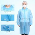 Spring/Autumn Season Lab Coat for Workshop with Protective Nonwoven PP Material and Snaps Buttons for sale