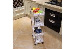 China Movable Small Slim Rolling Storage Cart With Lockable Wheels Thickened Plastic supplier
