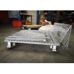 Folding Standard Size Galvanized Wire Mesh Cages Anti Oxidizing With Wheels