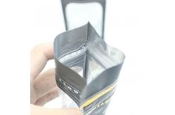 China ODM See Through Pouches Resealable Snacks Stand Up Pouch Black SGS supplier