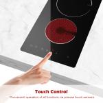 30cm Double Ceramic Hob 2 Zone Portable Double Electric Hobs With Plug