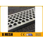 Perforated HDG Galvanized Steel Grating Stair Tread With Securing Brackets for sale