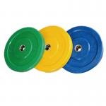 Fitness Coloured Rubber Bumper Plates 1.25 - 25kg for sale