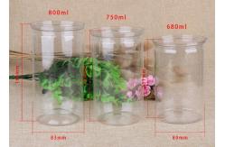 China Food Packaging Airtight PET Plastic Canister With Clear PE Plastic Cover supplier