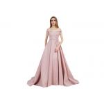 Customize Sweep Train Vintage Style Evening Gowns U - Neck With Patterns for sale