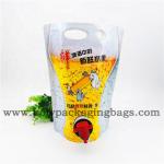 1L Stand Up Liquid Spout Bags With Butterfly Valves / Spigot For Wine Juice for sale