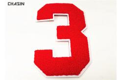 China 3D Custom Sew On Letterman Patches / 2020 Number Chenille Back Patches supplier