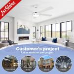 52 White Ceiling Fan with LED Light & Pull Chain  1stShine