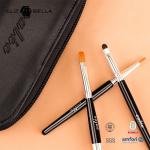 Customize 9pcs Travel Pro Makeup Brushes with Black Wooden Handle and Aluminium Ferrule for sale