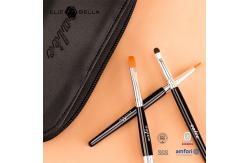 China Customize 9pcs Travel Pro Makeup Brushes with Black Wooden Handle and Aluminium Ferrule supplier