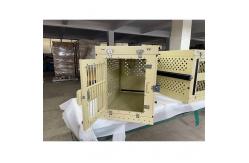 China Collapsible XL Dog Kennel Crate Khaki Tan Colour Foldable Escape Proof 40 Inch supplier