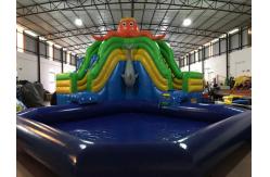 China Octopus Large 0.55mm Inflatable Bounce House Water Slide supplier
