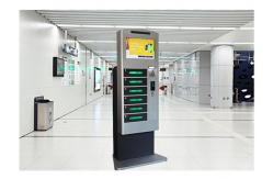 China Patent Design Cell Phone Charging Stations , Mobile Phone Charging Kiosk with Wifi supplier