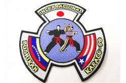 China Karate Uniform Embroidered Badge Patches Heat Press Backing Round Shape supplier