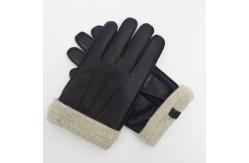 China Cheap and durable in use wool gloves winter leather gloves cuff with knit supplier
