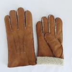Hand Sewing Fur Lined Sheepskin Men Merino Leather Gloves for sale