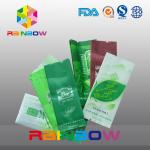 Side Gusset Tea Bags Packaging Back Center Sealing Green Aluminum Foil Heat Sealable for sale