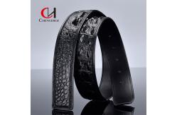 China 100cm Length Men's Leather Belt Without Lead Authentic Splicing Alligator Bone supplier