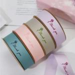 Custom Waterproof 19mm Cotton Polyester Satin Ribbon With High Raised Logo For Gifts for sale