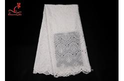China 120Cm White Cotton Eyelet Chicken Voile Embroidery Lace Eyelet Fabrics supplier