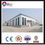 Sloping Roof Warehouse Prefabricated Buildings Recyclable Steel Frame Workshop for sale