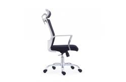 China Modern Middle Back Mesh Back Fabric Seat Swivel Office Chair With Headrest supplier