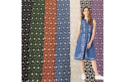 China Blue Embroidery Pattern Knit Jean Denim Fabric 54.5 Stretch Denim Material supplier