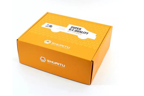 CMYK Auto Parts Packaging Box Paper Varnishing Orange Custom LOGO BSCI