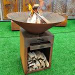 Customized Steel BBQ Grill With Removable Ash Catcher And Rusted