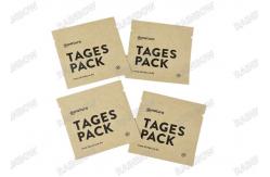 China Kraft Paper Three Side Sealed Sachet Biodegradable Pouch for Tablet Pill supplier