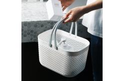 China White 12.5 Inch Plastic Picnic Basket With Handle For Neatening supplier