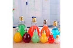 China Light Bulb Shape Glass Beverage Bottle With Lid / Straws Customer Capacity supplier