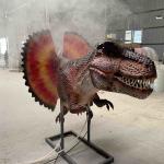 Lifelike Realistic Animatronic Dinosaur Dilophosaurus Head With Smoking Effect for sale