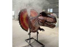 China Lifelike Realistic Animatronic Dinosaur Dilophosaurus Head With Smoking Effect supplier