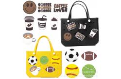 China Tote Beach Black Toys Keychain Letters And Numbers Custom Rubber Keychain supplier