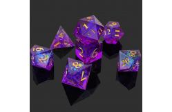 China Purple Resin Dice 7PCS DND Dragon And Dungeon Polyhedron Sharp Edge supplier