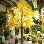 Shopping Mall Artificial Ginkgo Tree Autumn Yellow Looking Real Natural Floor Tree for sale