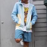 Hooded Windbreaker Jacket And Shorts Set Spring Season Anti Static for sale