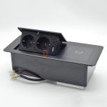 Desktop Table Hidden Charging Sockets Multi Connection Box Pop up Power Socket With Wireless Charging for sale