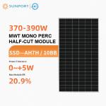 Sunport C6 III MWT Mono Half Cut Solar Cell Module Panel Array Eff. 20.9% 370w 375w 380w 385w 390w for sale