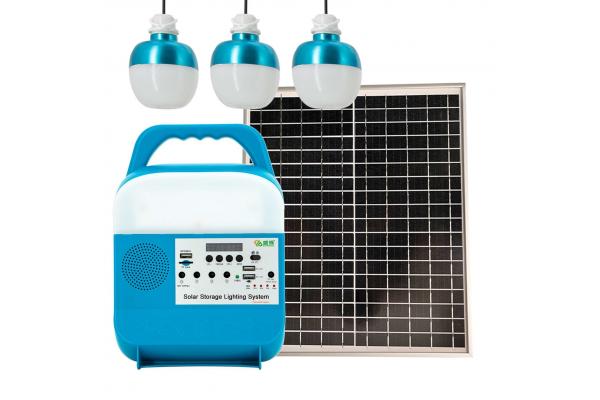 Portable Home Solar Home Lighting System Mobile Charging 25W Led Kits Panel