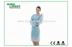China 55gsm Single Use Tyvek Protective Lab Coat With Velcros Closure supplier