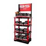 4 Tier Car Battery Display Rack Metal Lithium Battery Rack Display For Retail Store for sale