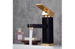 China SUS304 Bathroom Mixer Waterfall Sanitary Ware Faucet With Gold Handle supplier