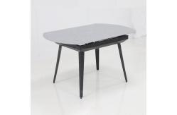 China Round 105kg Extendable Dining Room Table Sets Sintered Stone Dining Table supplier