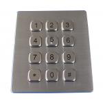 12 keys dust proof  metal dot braille keypad with flat keys USB interface
