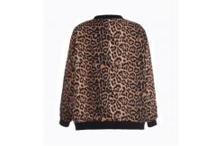China Leopard Printed Ladies Stylish Coats Anti Shrink Thick Long Sleeve Simple Design supplier