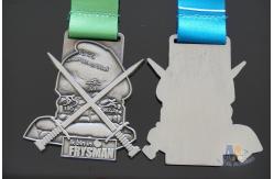 China Antique Gold Or Brass Plating Metal Award Medals Sublimated Ribbon Smooth Back supplier