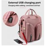 600D Travel Mommy Backpack Nursing Diaper Bag Foldable Crib